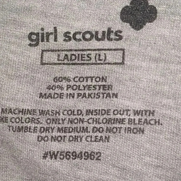Girl Scouts Colorblock Gray Trefoil Raglan - Picture 3 of 3